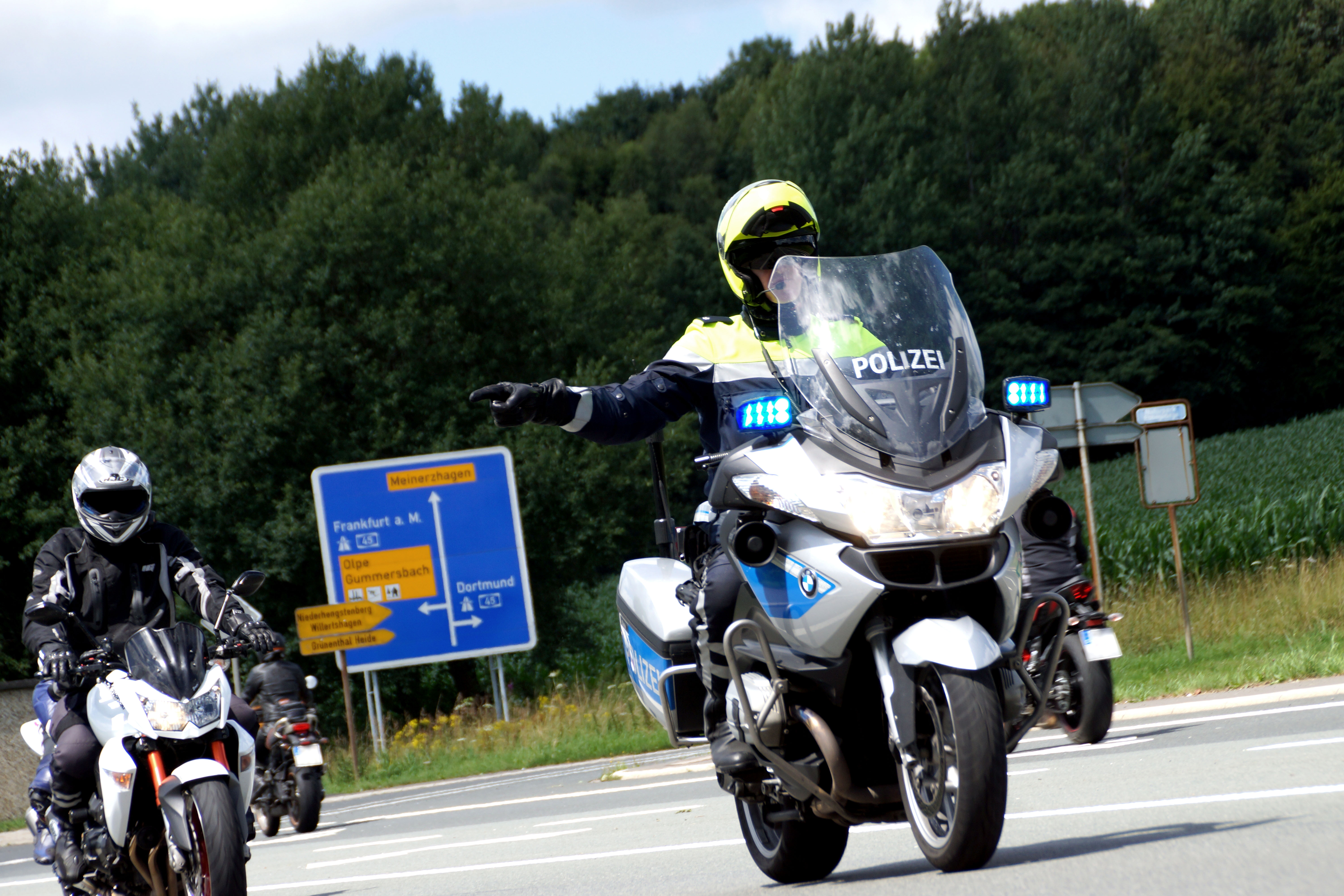 Verkehrskontrolle eines Motorrades