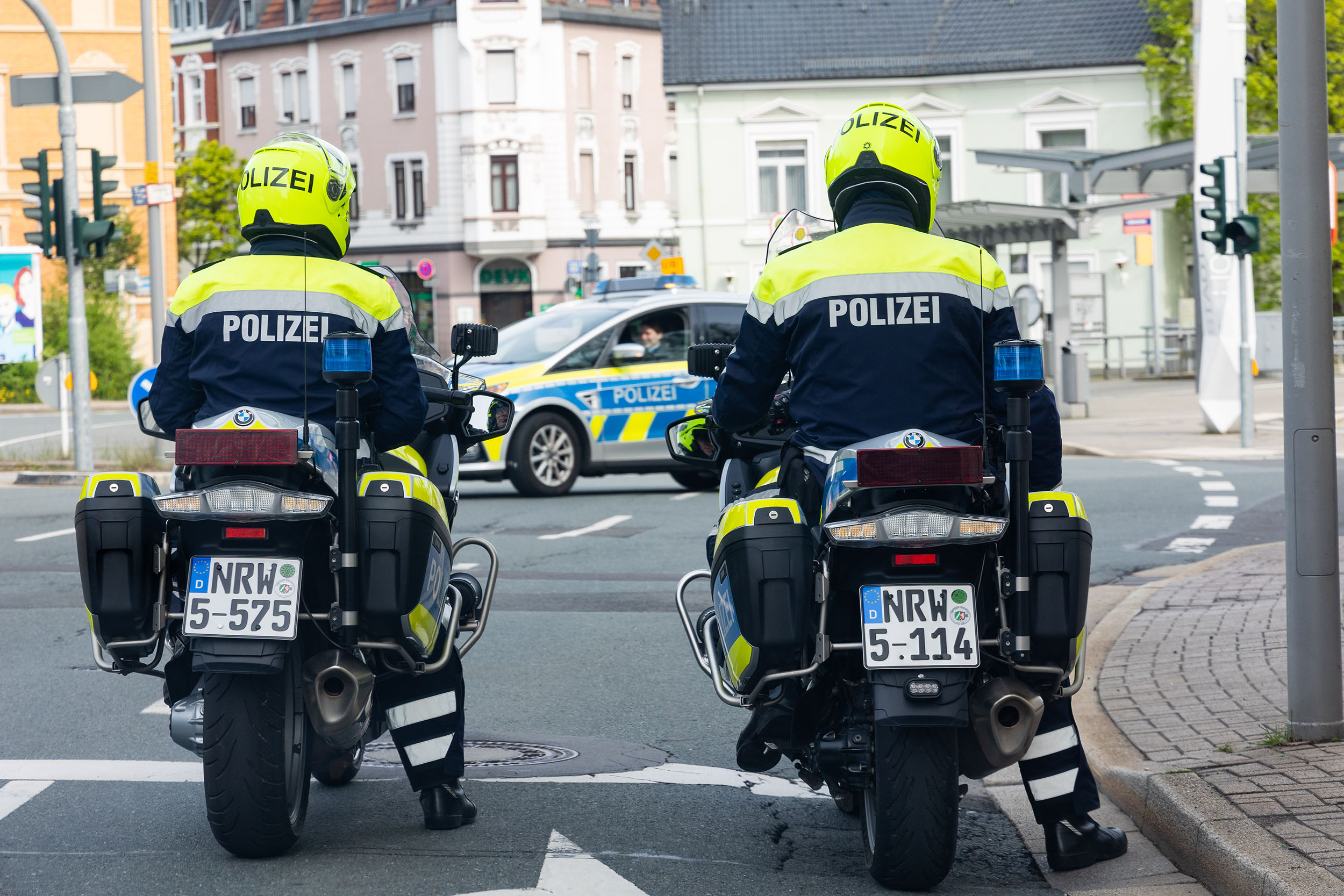 Motorrad-Polizisten im Einsatz