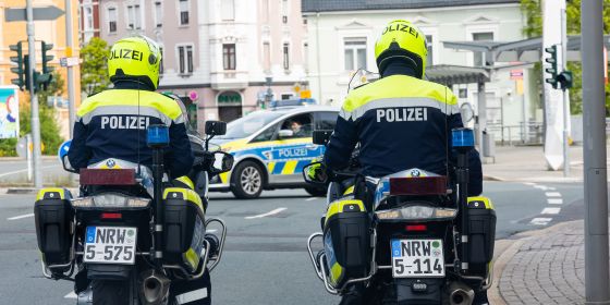 Motorrad-Polizisten im Einsatz